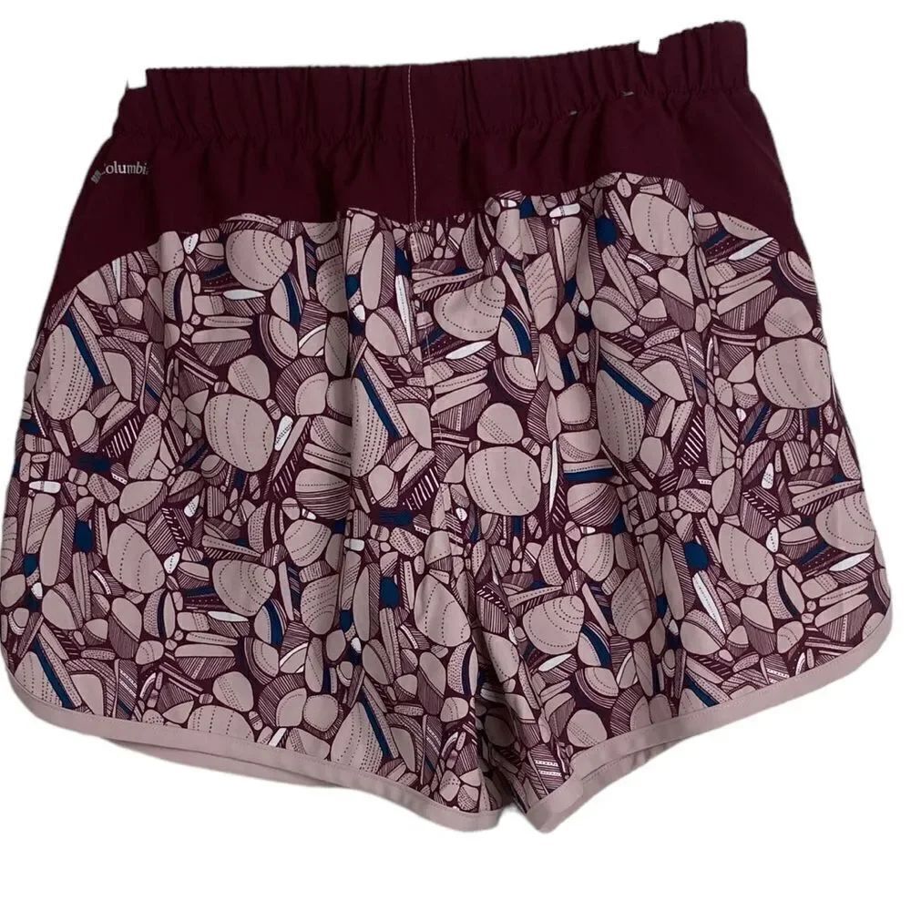 Columbia Wms Sz Sm Pink Maroon Sandy Trail Athletic Running Hiking Shorts - Picture 4 of 5